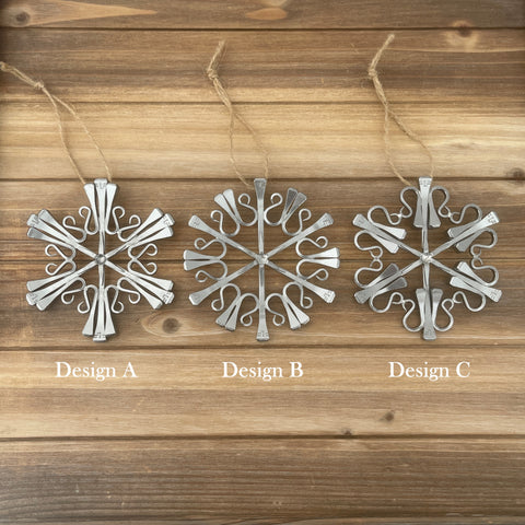 FREE SHIPPING! Large Reclaimed Wooden Snowflakes - Set of 3